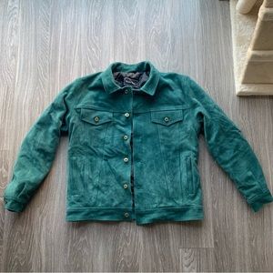 Green Suede Trucker Jacket